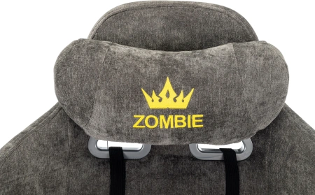 Кресло игровое Zombie 51 велюр серый Light-19