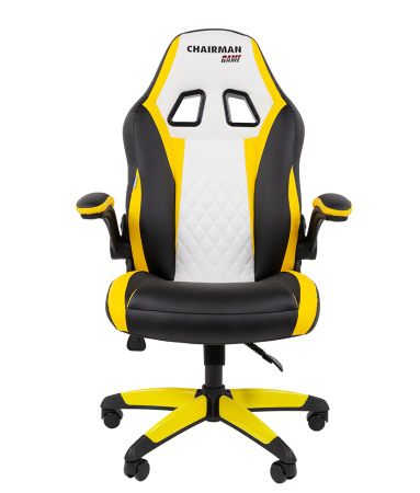 Кресло игровое Chairman Драйв 15 черный / желтый / белый